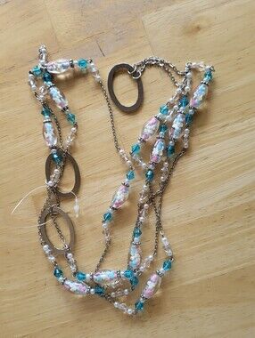 Ganz Long Pastel Beaded Layering Necklace 72"